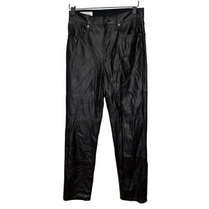 GAP Cheeky Straight Sky‎ High Faux Leather Pants Black Womens Size 26
